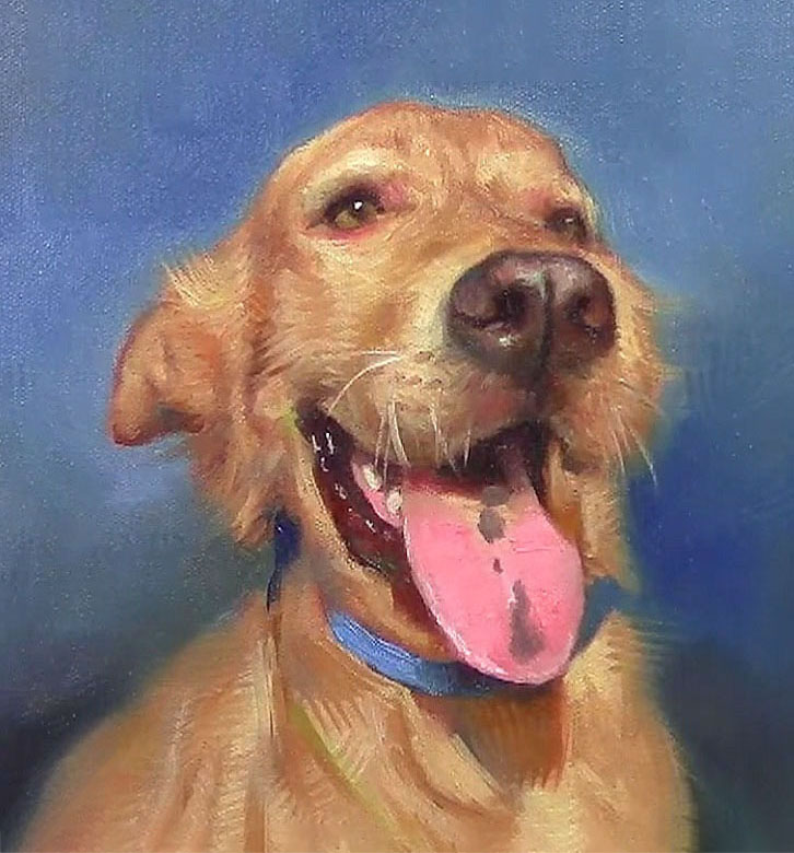 Pintando a Ian Luca –  una mascota querida en óleo